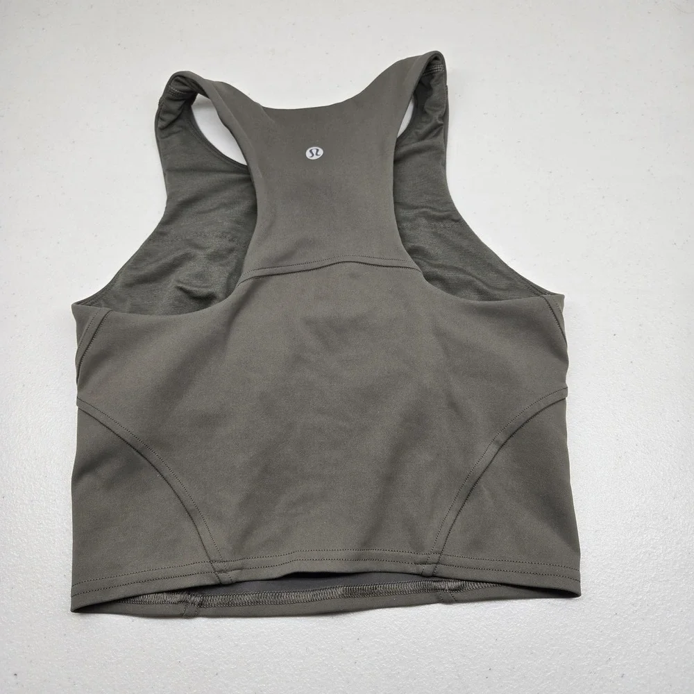 Lululemon‎ Women Active Top 2 Gray Invigorate Train Tank Wireless Racerback